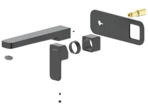 Sigma Wall Mixer Set With 220mm Spout (Trim Kit Only) Lf | Made From Brass In Black By Raymor by Raymor, a Bathroom Taps & Mixers for sale on Style Sourcebook