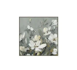 White Petals in Mist Wall Art Canvas 80cm x 80cm by Luxe Mirrors, a Artwork & Wall Decor for sale on Style Sourcebook