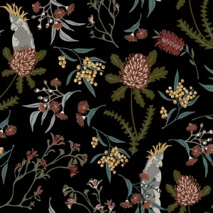 Cockatoo Black by Austex Fusion, a Fabrics for sale on Style Sourcebook
