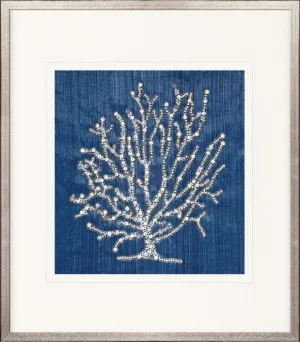 Coral Motif I (Navy) by Designer Boys, a Textile Art for sale on Style Sourcebook