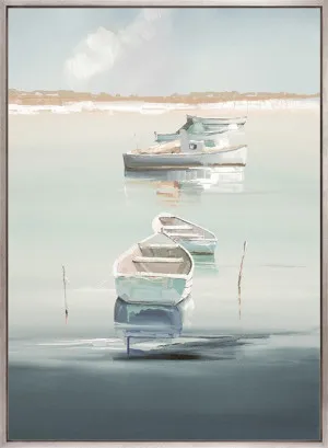 Serene Boats I (Canvas) by Designer Boys, a Premium Art for sale on Style Sourcebook