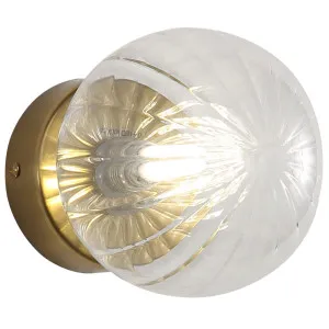 Oriel Lighting Juni Ribbed Glass Decorative Wall Light Clear by Oriel Lighting, a Wall Lighting for sale on Style Sourcebook