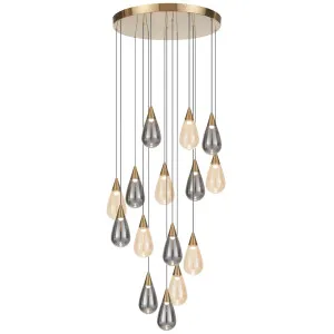 Telbix Atico Multi Light Glass Teardrop Cluster LED Pendant Multicolour by Telbix, a Chandeliers for sale on Style Sourcebook