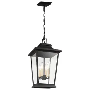 Sean Lavin Warren Classic Clear Glass Outdoor Pendant by Visual Comfort Studio Textured Black by Visual Comfort & Co - Studio, a Lighting for sale on Style Sourcebook
