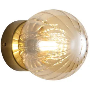 Oriel Lighting Juni Ribbed Glass Decorative Wall Light Amber by Oriel Lighting, a Wall Lighting for sale on Style Sourcebook