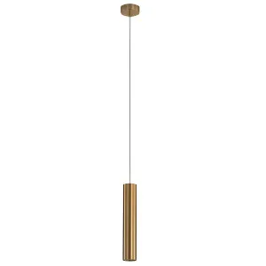 Oriel Tig Minimalist Tubular Metal Pendant Satin Brass by Oriel Lighting, a Lighting for sale on Style Sourcebook