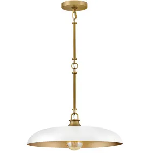 Hinkley Sadie Medium Brass Disc Pendant with Wide Open Base Lacquered Brass with Chalk White by Hinkley, a Lighting for sale on Style Sourcebook
