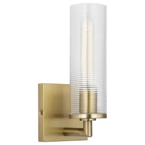 Drew & Jonathan Scott Sarita Ribbed Glass Wall Light by Visual Comfort Studio Satin Brass by Visual Comfort & Co - Studio, a Wall Lighting for sale on Style Sourcebook