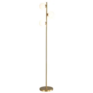 Oriel Lighting Valcross Trio Glass Orb Floor Lamp Satin Brass with Opal Matte Glass by Oriel Lighting, a Lamps for sale on Style Sourcebook