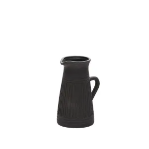 Menre terracotta vase in a black finish, 26 cm by null, a Outdoor Rugs for sale on Style Sourcebook