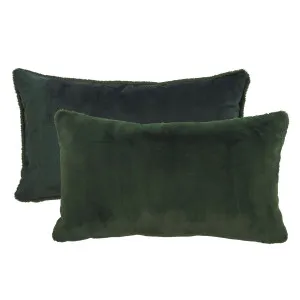 Muse Nevada Faux Fur Oblong Cushion Forest Green by Muse, a Cushions, Decorative Pillows for sale on Style Sourcebook