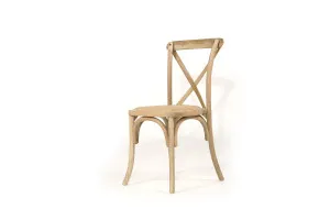 Stackable Cross Back Dining Chair - Natural Oak by Azure Interiors, a Dining Chairs for sale on Style Sourcebook