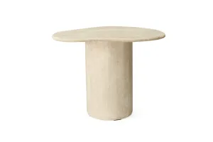 Geo Travertine Organic Side Table - 58cm by Azure Interiors, a Tables for sale on Style Sourcebook