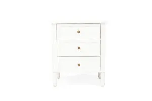 Harrison Bedside Table 3 Drawer - White by Azure Interiors, a Tables for sale on Style Sourcebook