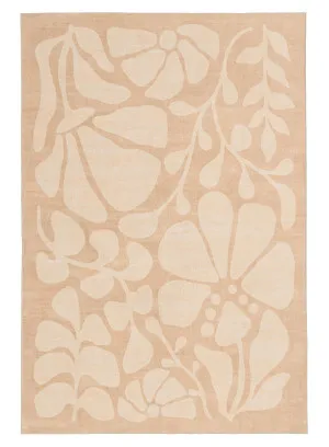 Ayesha Brown Floral Washable Rug by Miss Amara, a Contemporary Rugs for sale on Style Sourcebook