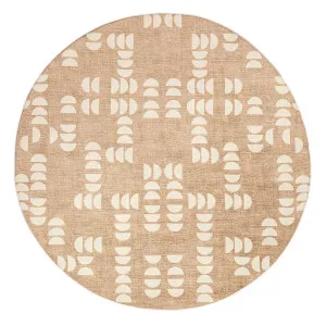 Alba Beige and Ivory Geometric Rollie Pollie Round Playmat by Miss Amara, a Kids Rugs for sale on Style Sourcebook