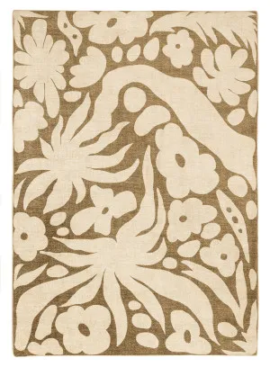 Bess Khaki and Brown Floral Rollie Pollie Playmat by Miss Amara, a Kids Rugs for sale on Style Sourcebook