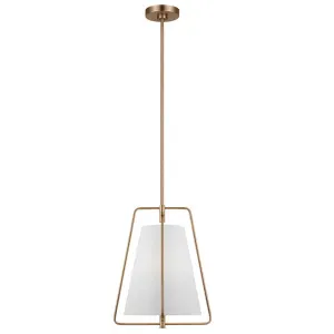 Allis Geometric Linen Shade Pendant by Visual Comfort Generation Satin Brass by Visual Comfort & Co - Generation Lighting, a Lighting for sale on Style Sourcebook