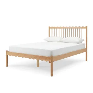 Evara Double Hardwood Scalloped Bed Frame in Natural by Luxo Furniture, a Beds & Bed Frames for sale on Style Sourcebook