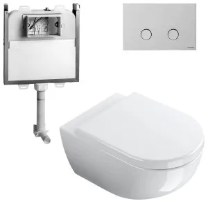 Catalano Sfera Wall Hung Toilet Suite with Standard Soft Close Seat - Includes Rogerseller Cistern & Flushplate Chrome SFERAWHSTDCH by Catalano, a Toilets & Bidets for sale on Style Sourcebook