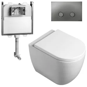 Catalano Sfera Wall Faced Toilet Suite with Standard Soft Close Seat - Includes Rogerseller Cistern & Flushplate Graphite SFERAWFSTDGR by Catalano, a Toilets & Bidets for sale on Style Sourcebook