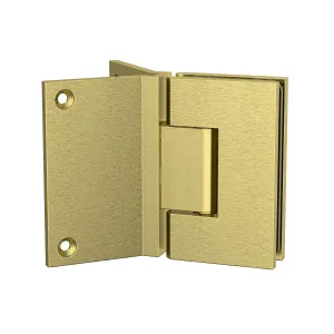 Boston Hinge with Corner Type Mounting Plate - Brushed Brass by Estelle, a Bathroom Fixtures for sale on Style Sourcebook