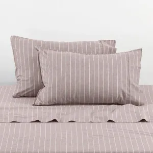 Vintage Stripe Sheet Set - Softwash Cotton, Queen, Coffee - Canningvale by Canningvale_Vintage, a Sheets for sale on Style Sourcebook