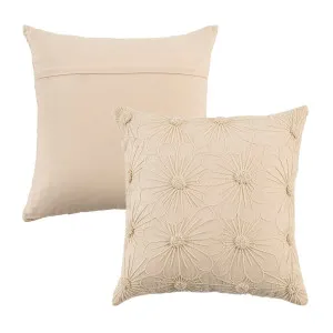 Habitat Aki Embroidered Floral Cushion Buttercream Yellow by Habitat, a Cushions, Decorative Pillows for sale on Style Sourcebook