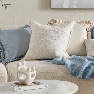 Muse Isolde Palm Embroidered Sequin Cushion White by Muse, a Cushions, Decorative Pillows for sale on Style Sourcebook