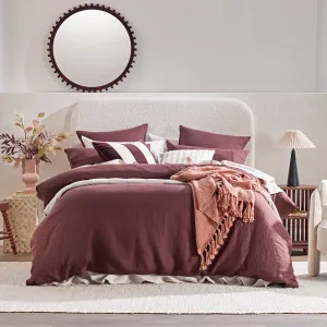 Muse Washed Linen Brown Quilt Cover Set Chocolate by Muse, a Quilt Covers for sale on Style Sourcebook