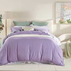 Pillow Talk Washed Linen Look Quilt Cover Set Dusty Violet by Pillow Talk, a Quilt Covers for sale on Style Sourcebook