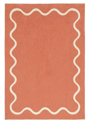 Gertrude Pink and Cream Wiggle Bordered Washable Rug by Miss Amara, a Kids Rugs for sale on Style Sourcebook
