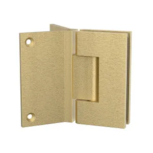 Boston Heavy Duty Large Wall to Glass Hinge with Corner type Mounting Plate-Soft Gold Brushed by Estelle, a Bathroom Fixtures for sale on Style Sourcebook