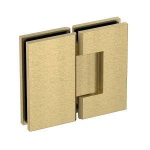 Heavy Duty Large Glass to Glass 180 Degree Inline Hinge - Soft Gold Brushed by Estelle, a Bathroom Fixtures for sale on Style Sourcebook