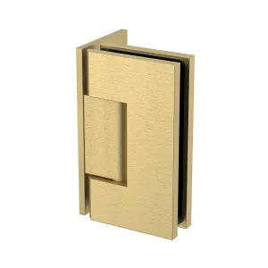 Boston Heavy Duty Large Wall to Glass Hinge with L Type Mounting Plate Soft Gold Brushed by Estelle, a Bathroom Fixtures for sale on Style Sourcebook