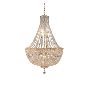 Classique Large 75cm 18 Light Basket Crystal Glass Chandelier, Satin Brass by Lighting Inspirations, a Chandeliers for sale on Style Sourcebook