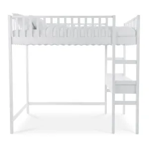 Tressa Solid Pine Loft Bed with Study Desk in White by Luxo Furniture, a Kids Beds & Bunks for sale on Style Sourcebook