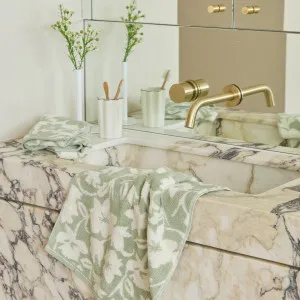 Habitat Elara Floral Hand Towel 2 Matcha Green by Habitat, a Towels & Washcloths for sale on Style Sourcebook