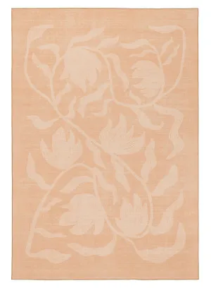 Pernilla Peach Botanical Washable Rug by Miss Amara, a Contemporary Rugs for sale on Style Sourcebook