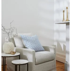 Francis Blue Linen Duck Feather Filler Cushion 55cm by Madras Link, a Cushions, Decorative Pillows for sale on Style Sourcebook