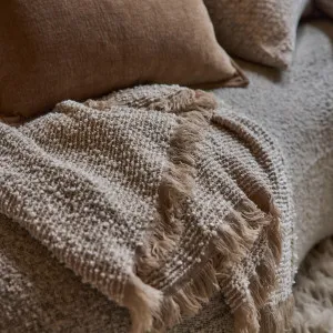 Clara Beige/Cream Textured Throw 160x200cm by Madras Link, a Throws for sale on Style Sourcebook