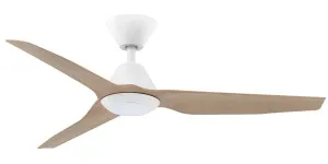 Fanco Infinity-iD V3 48" DC Ceiling Fan with 3CCT LED Light and Remote White and Beechwood by Fanco, a Ceiling Fans for sale on Style Sourcebook
