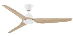 Fanco Infinity-iD V3 54" DC Ceiling Fan with 3CCT LED Light and Remote White and Beechwood by Fanco, a Ceiling Fans for sale on Style Sourcebook