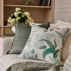 Fern Blue/Green Cushion 50cmx50cm Linen Blend by Madras Link, a Cushions, Decorative Pillows for sale on Style Sourcebook