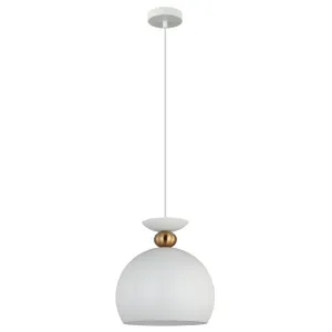 CLA Kansi Elegant Wine Glass Shape Pendant with Brass Accent - White by Compact Lamps Australia, a Lighting for sale on Style Sourcebook