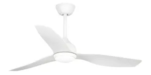 Claro Whisper 48" AC Ceiling Fan with CCT LED Light and Wall Control - White by Claro, a Ceiling Fans for sale on Style Sourcebook