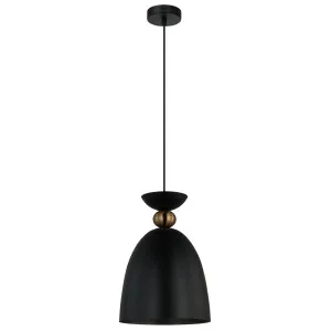 CLA Kansi Contemporary Bell Shape Pendant with Brass Accent - Black by Compact Lamps Australia, a Lighting for sale on Style Sourcebook