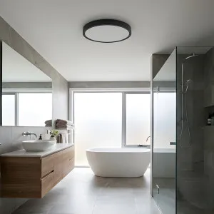 Domus Slenda Large Slimline LED Ceiling Light with 3CCT & Power Selectable - Black by Domus, a Lighting for sale on Style Sourcebook