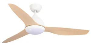 Fanco Breeze 52" AC Ceiling Fan with CCT LED Light and Wall Control - White and Beechwood by Fanco, a Ceiling Fans for sale on Style Sourcebook
