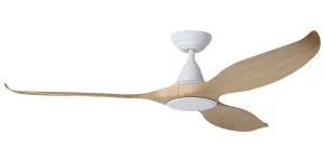 Eglo Noosa 60" DC Ceiling Fan With Remote - White and Blackbutt by Eglo, a Ceiling Fans for sale on Style Sourcebook